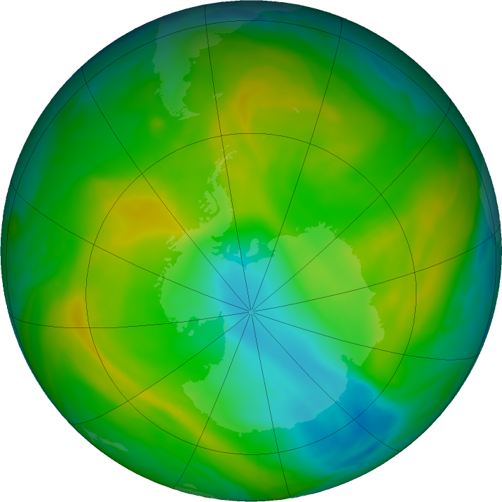 Antarctic ozone map for 21 November 2017